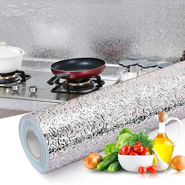 Decal dán bếp trắng bạc số 1