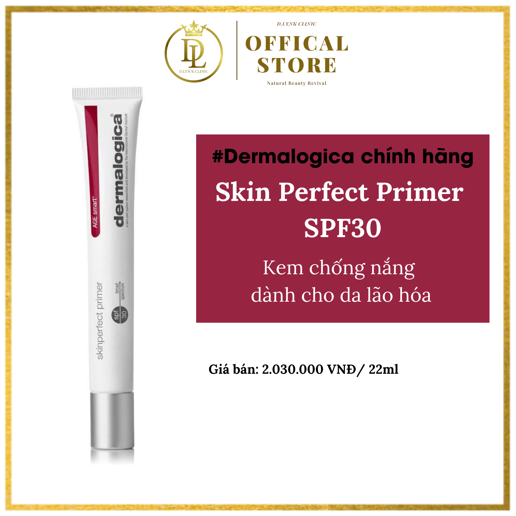 [HCM] Kem chống nắng có màu Dermalogica Skin Perfect Primer SPF30 22ml - giúp che khuyết điểm cho làn da