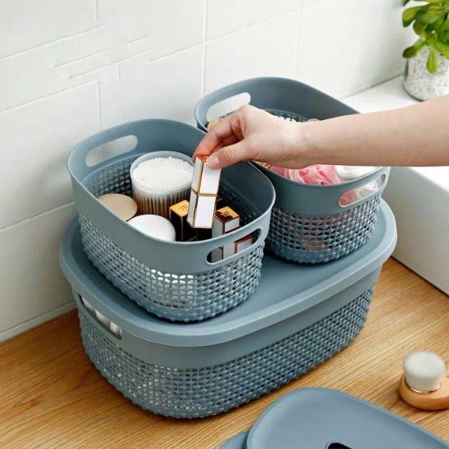 Rổ đựng đồ có nắp phong cách Hàn quốc cao cấp