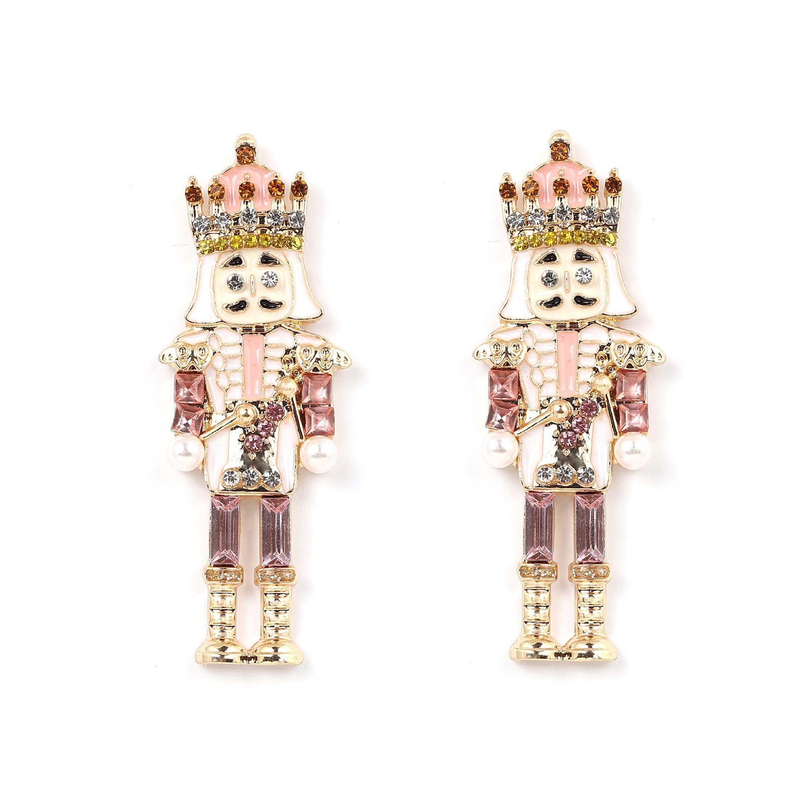Trendy Cartoon Soldier Stud Earrings Zinc Alloy for Girl Engagement Wedding