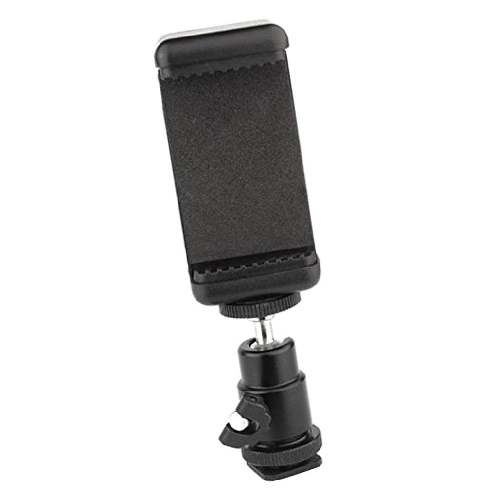 Phone Clip Holder + Ball Head Hot Shoe Adapter Mount For Nikon DSLR Camera
