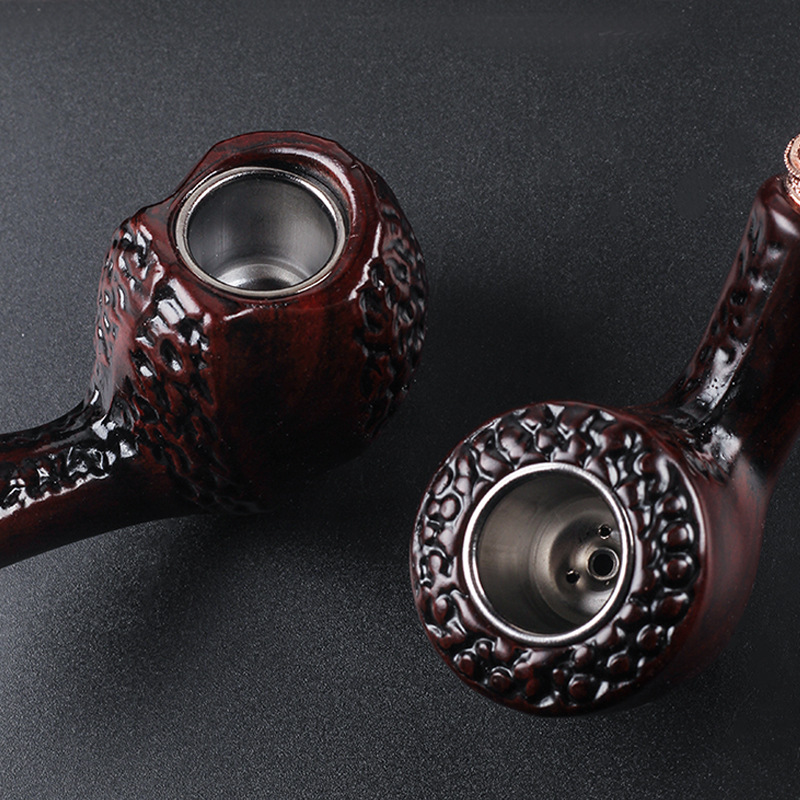tẩu thuốc nhựa sừng cán dài cực đẹp sang trọng dài 24 cm, kèm theo hộp đựng