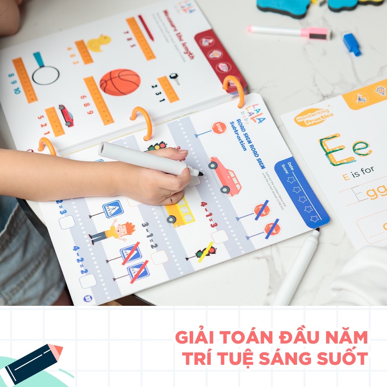 Đồ chơi Giáo dục sớm Thẻ Flashcard thông minh cho bé xóa được, học liệu giáo dục sớm thương hiệu Lalala Baby (Shape Me - Write Me - Math Me - Learn Me)