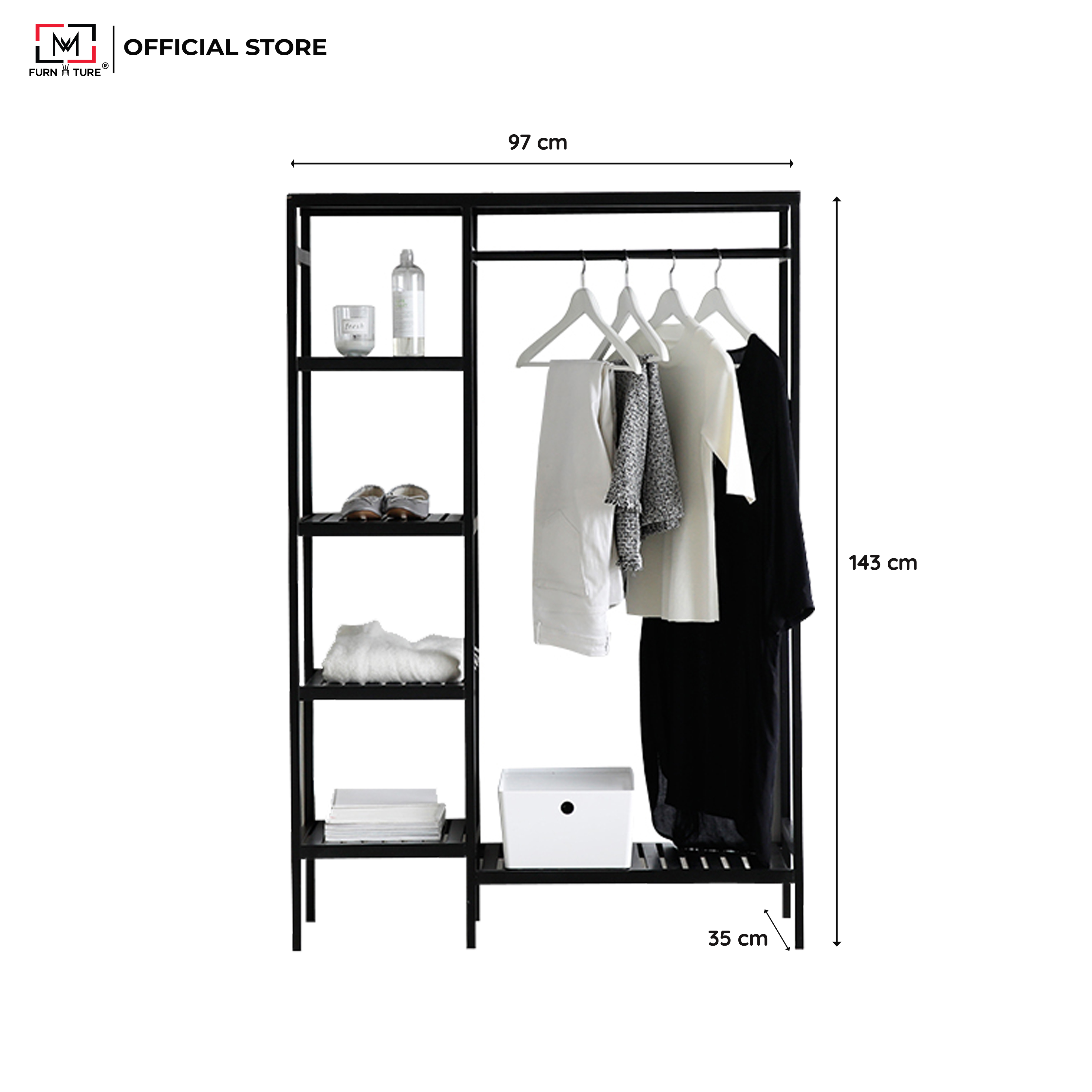 GIÁ TREO QUẦN ÁO TIỆN LỢI GỖ THÔNG NHẬP KHẨU HÀNG LẮP RÁP THÔNG MINH HÀN QUỐC - DOUBLE CLOSET