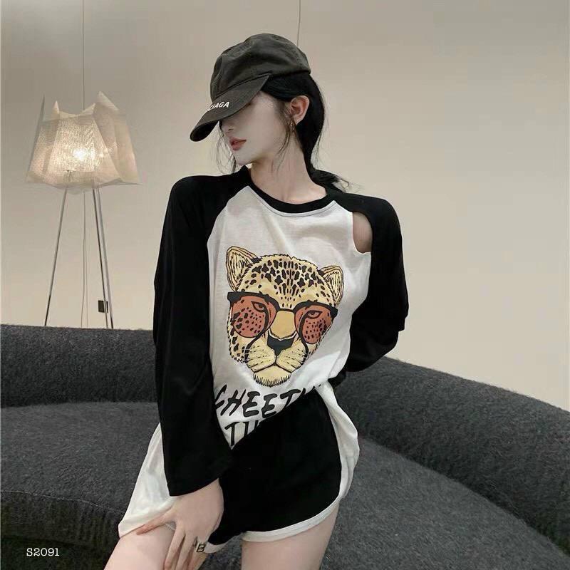 SET ÁO KHOÉT VAI TAY DÀI KÈM SHORT
