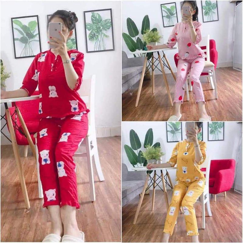 Quần áo mặc nhà cổ bèo sau sinh đẹp rẻ