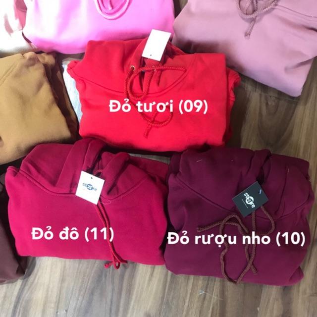 Áo hoodie unisex 2T Store 3 gam màu đỏ