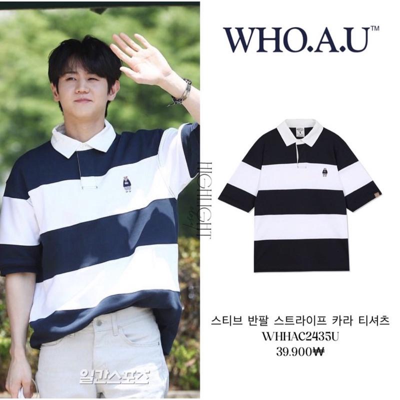 Áo thun Unisex Form rộng Polo Whoau Striped