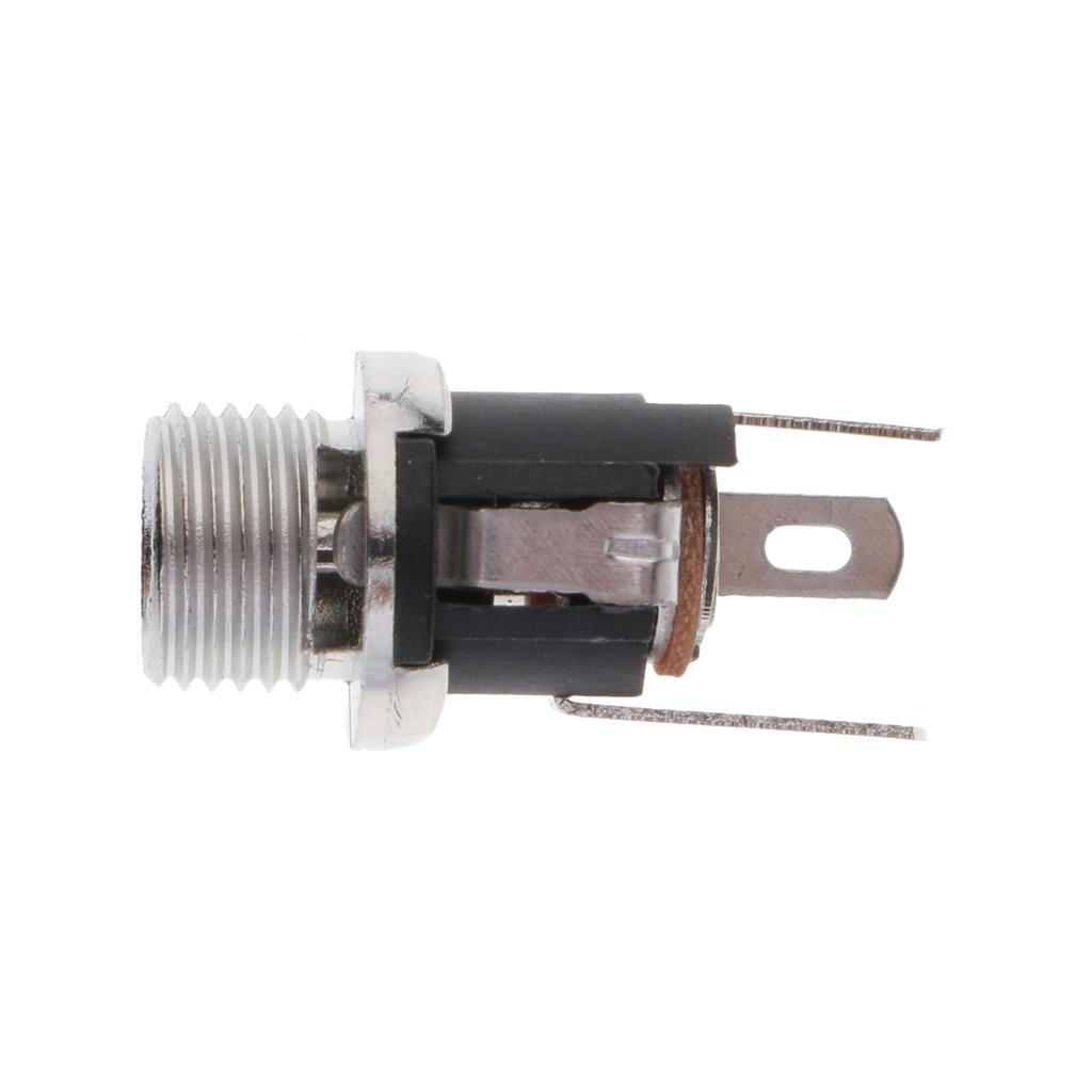 10 Pieces Metal Round 2.1 mm x 5.5 mm Panel Mount DC Connector  Socket