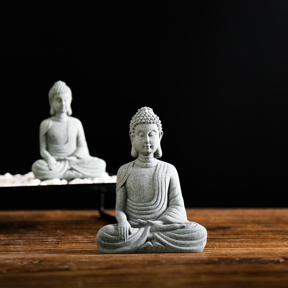 Tượng Phật Thích Ca Chất Liệu giả đá Trang Trí Nội Thất, Decor Phòng Khách, Tiểu Cảnh Của Mê Thảo FLower