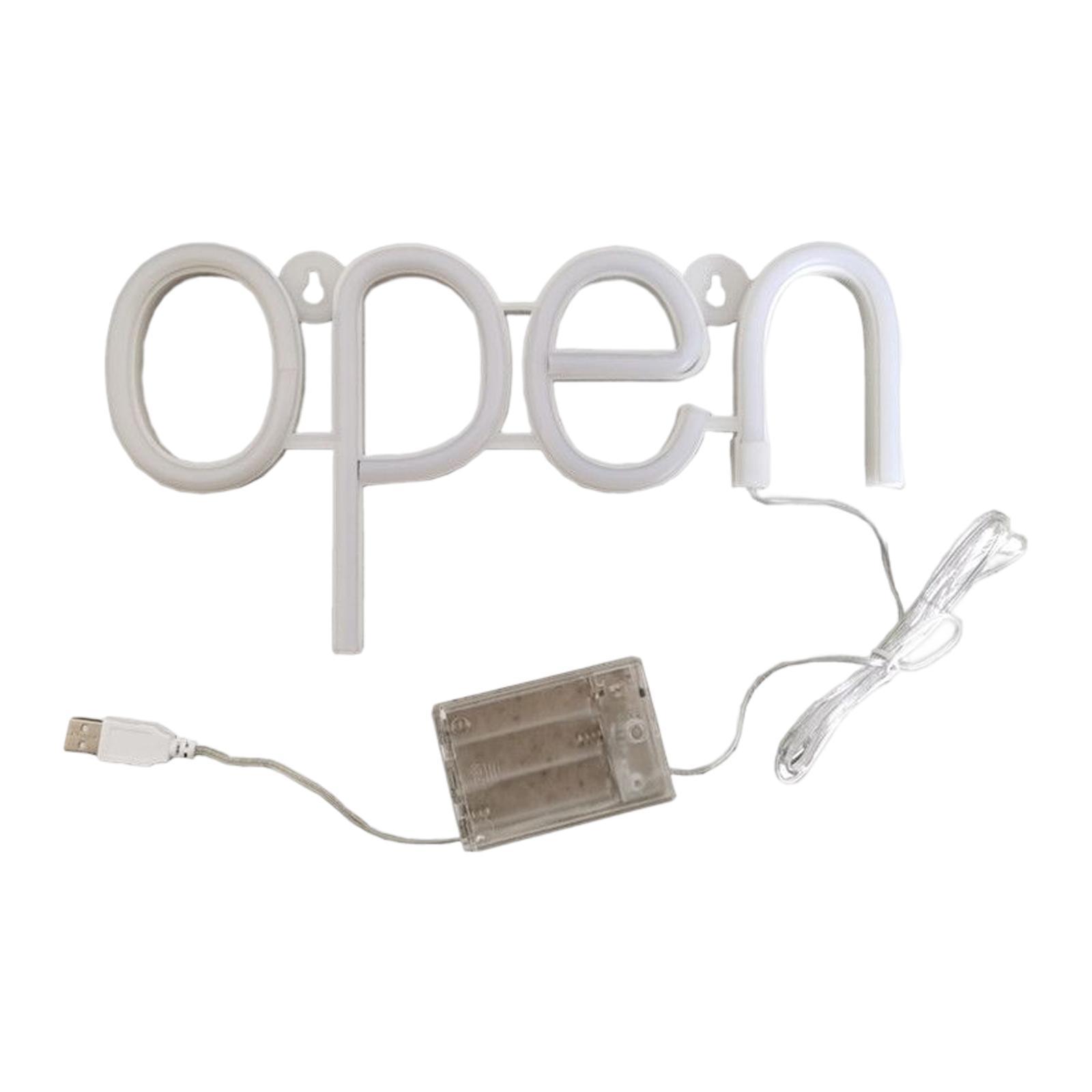 LED Open Sign Lighting Neon Lights Wall Hanging Cafe Shop Display Pub
