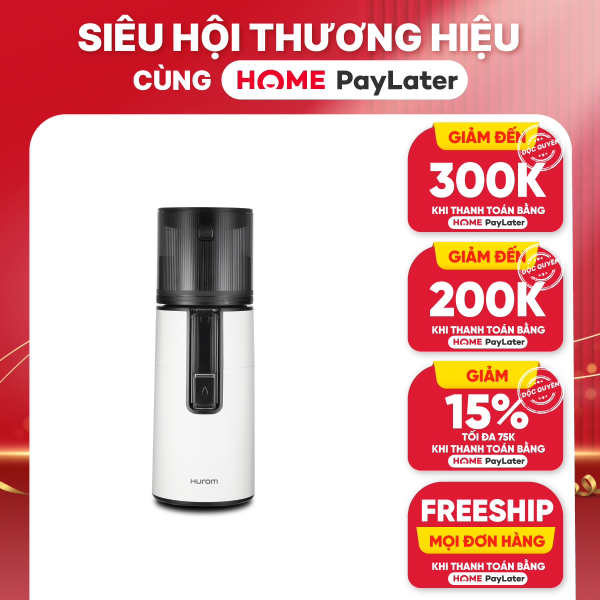 Máy ép chậm Hurom H400 dung tích chứa 2L - Hàng chính hãng