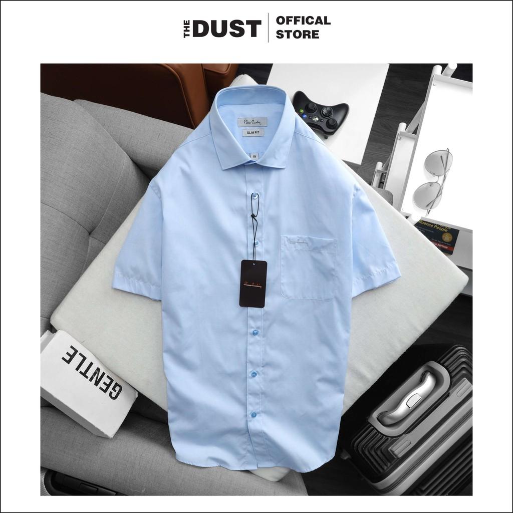Áo sơ mi nam ngắn tay trơn cổ bẻ basic Pire Cadin NT - form slim fit chất vải cotton lụa cao cấp chống nhăn - THE DUST