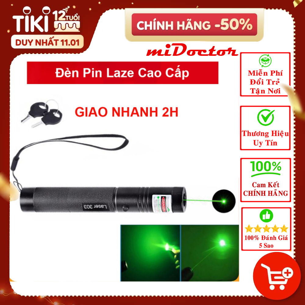 Đèn Pin Laze miDoctor Cao Cấp SD Lazer 303 Full Hộp - Chính Hãng