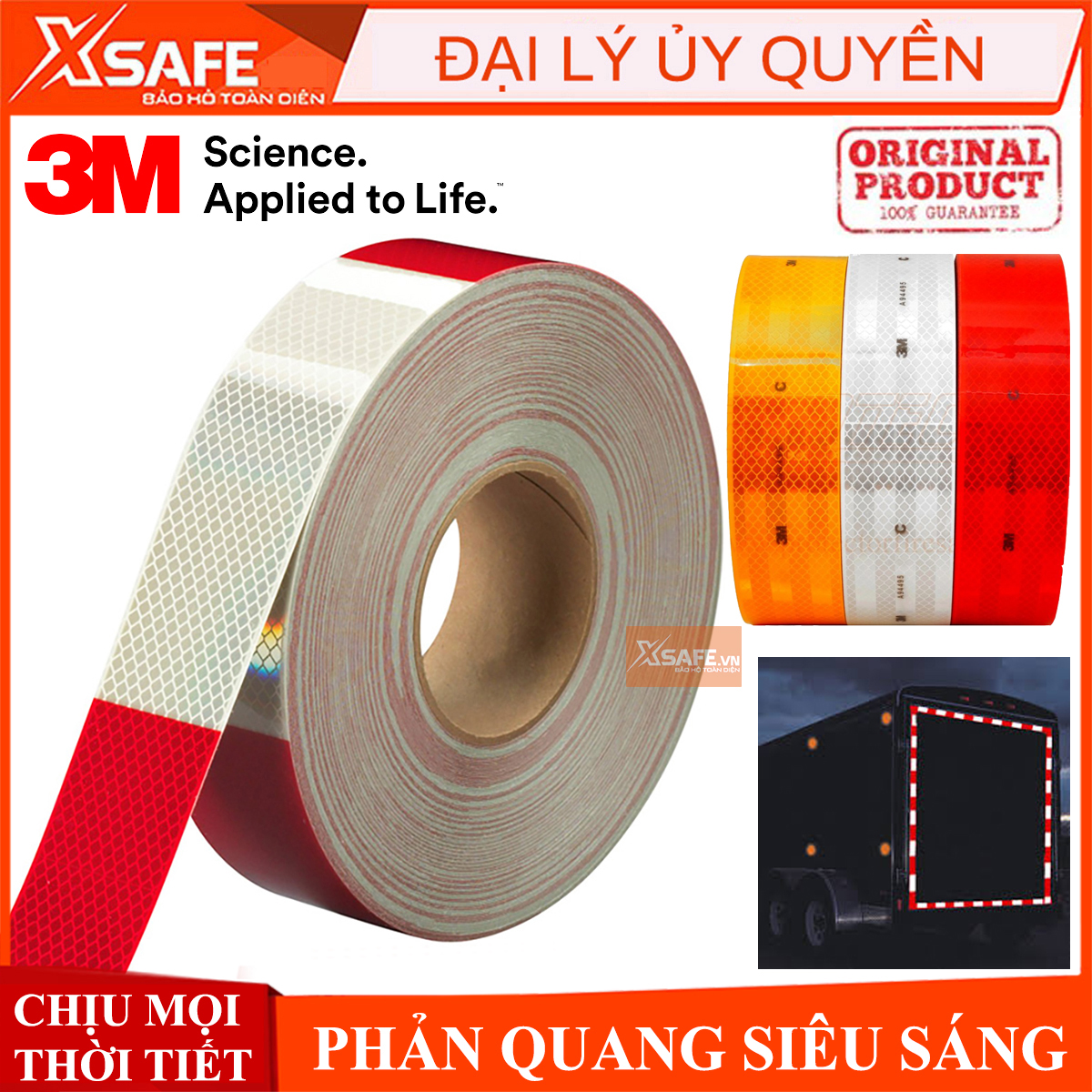 Decal phản quang 3M - Băng keo phản quang 3M 983 (2 dây 5cmx45cm)