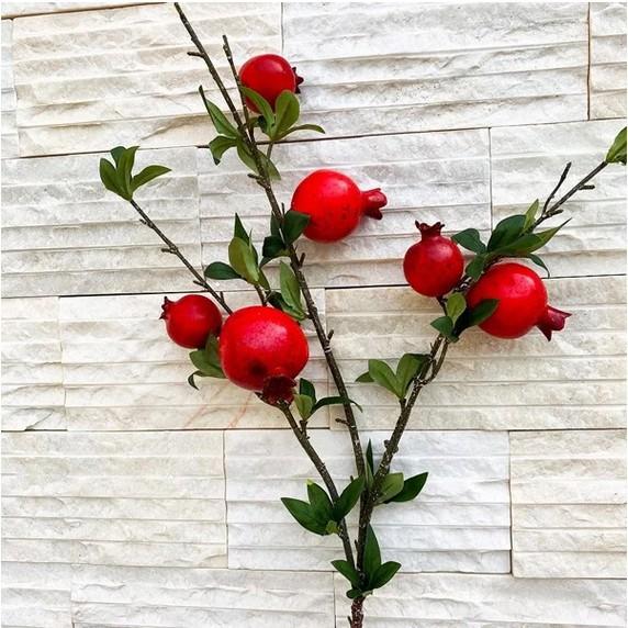 Cành lựu giả trang trí cao cấp, Cành lựu decor nhiều màu trang trí nội thất