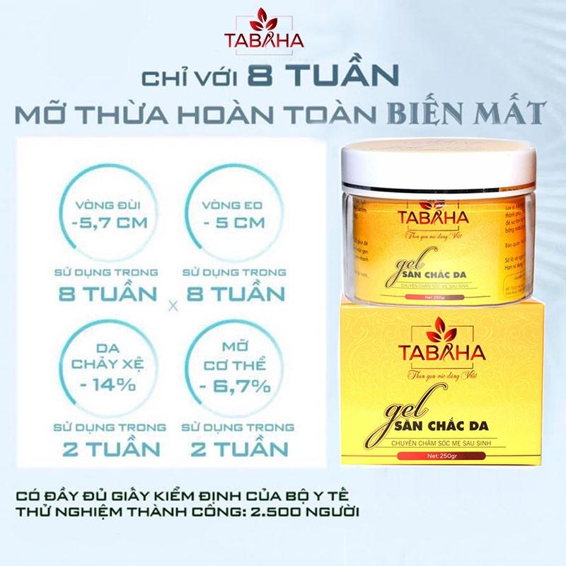 Gel Săn Chắc Da Tabaha 250g Tặng Màng Quấn Bụng Hỗ Trợ Giảm Mỡ