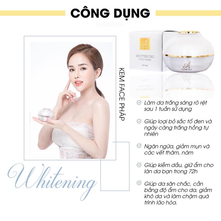 Kem Face Pháp Acosmetics - Kem dưỡng trắng da mặt - 20g - Giúp ngăn ngừa mụn, thâm nám tàn nhang,Hiệu quả chỉ sau 1 tuần