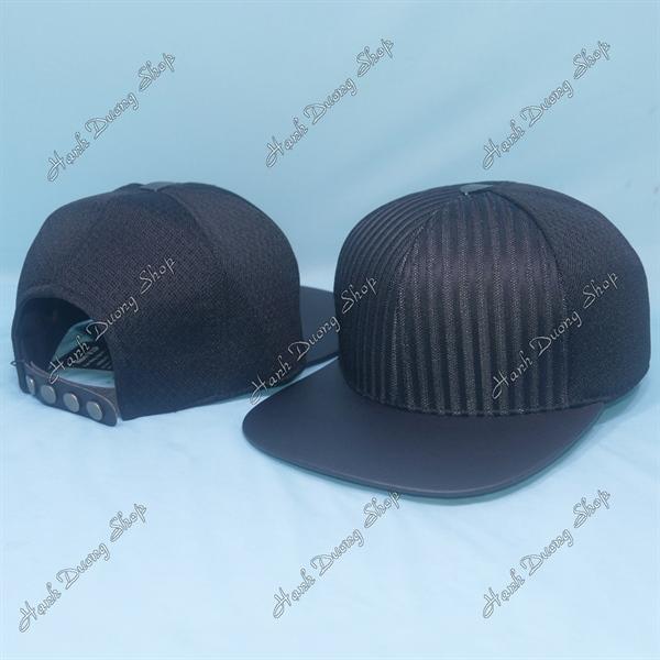 Mũ Nón Snapback thời thượng nón hiphop vá sọc lưới cao cấp phong cách phù hợp với mọi lứa tuổi - Đen
