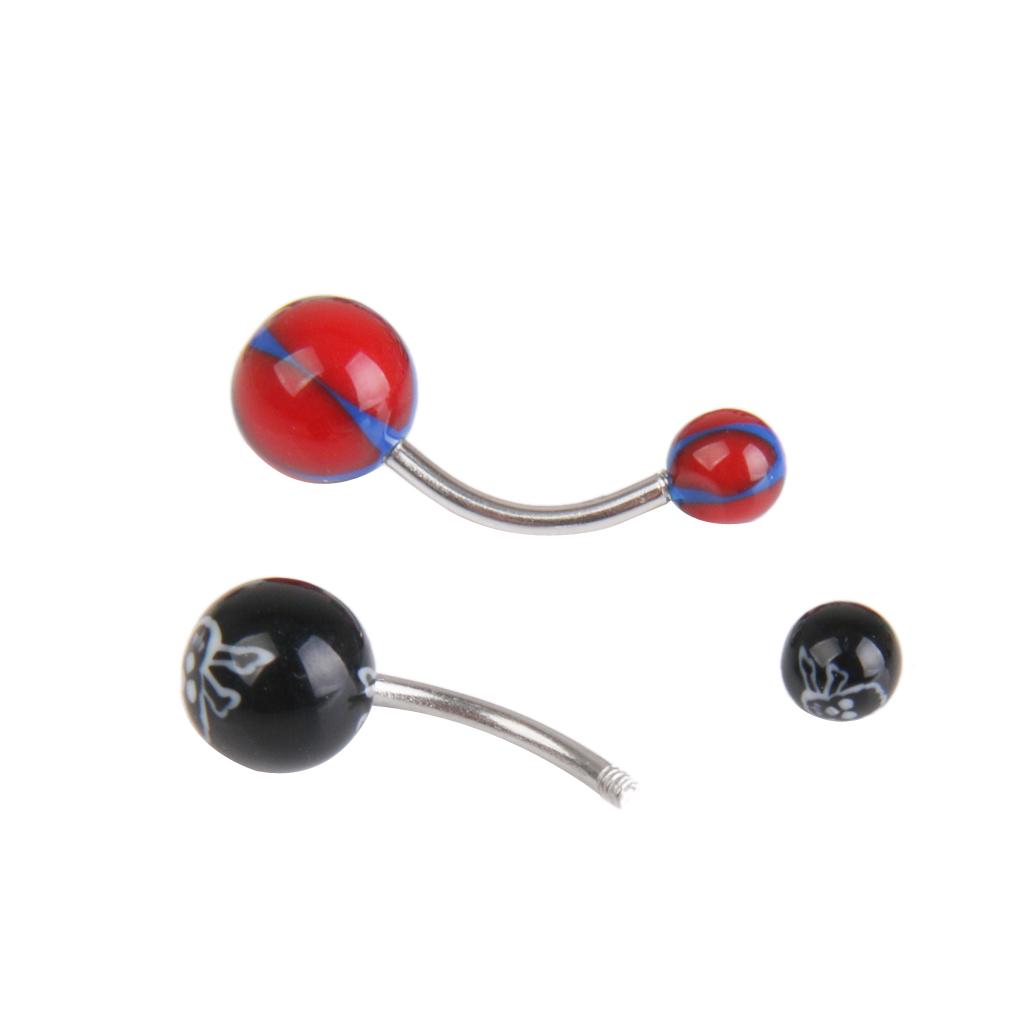 Lot 50Pcs Stainless Steel Ball Bar Ear Studs Navel Button Ring Body Piercing