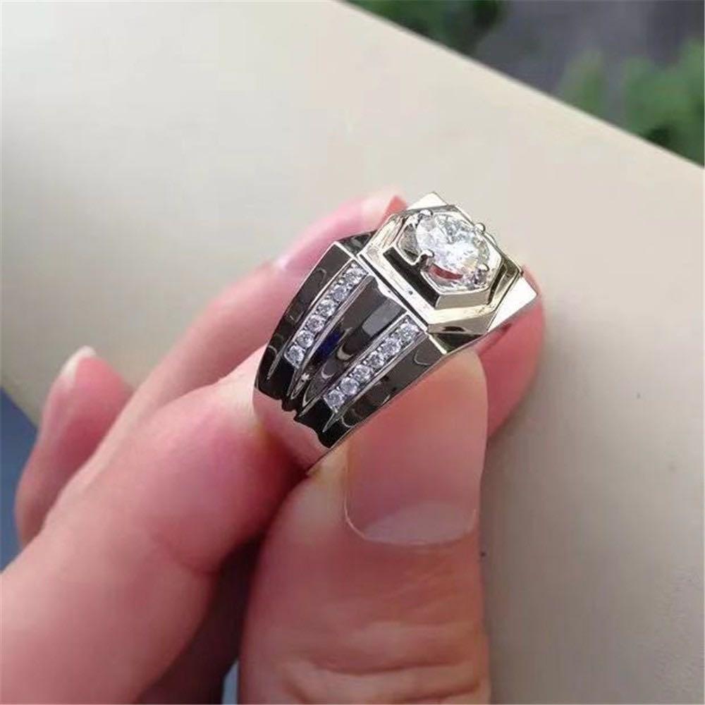 Nhẫn bạc nam AK40 cao cấp, Nhẫn nam đính đá đá chủ to mạnh mẽ, sang trọng. Mẫu mới 2022