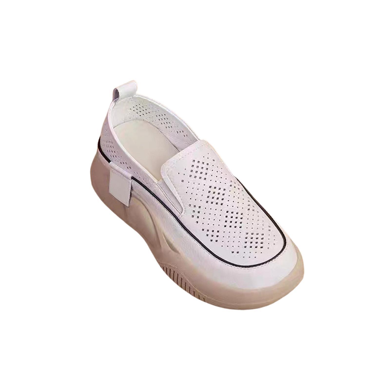Women's Platform Sneakers Casual Shoes Trainers Slip on PU Upper Sports Shoes Breathable for Jogging Workout