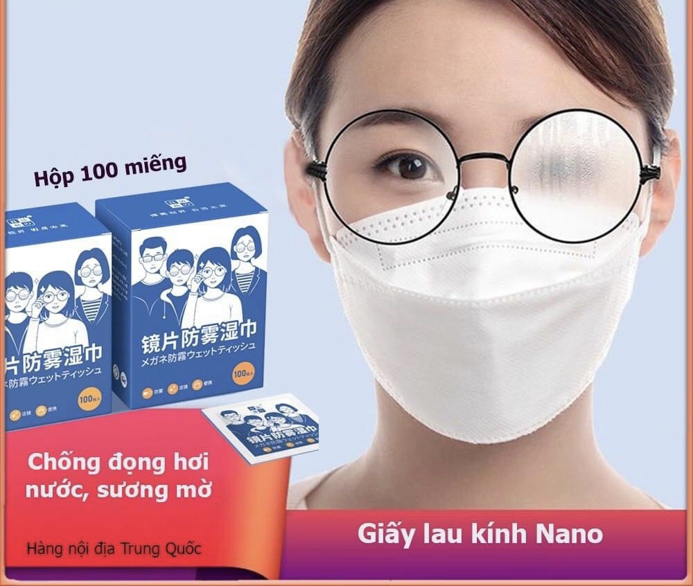 Giấy lau kính hộp 100 miếng