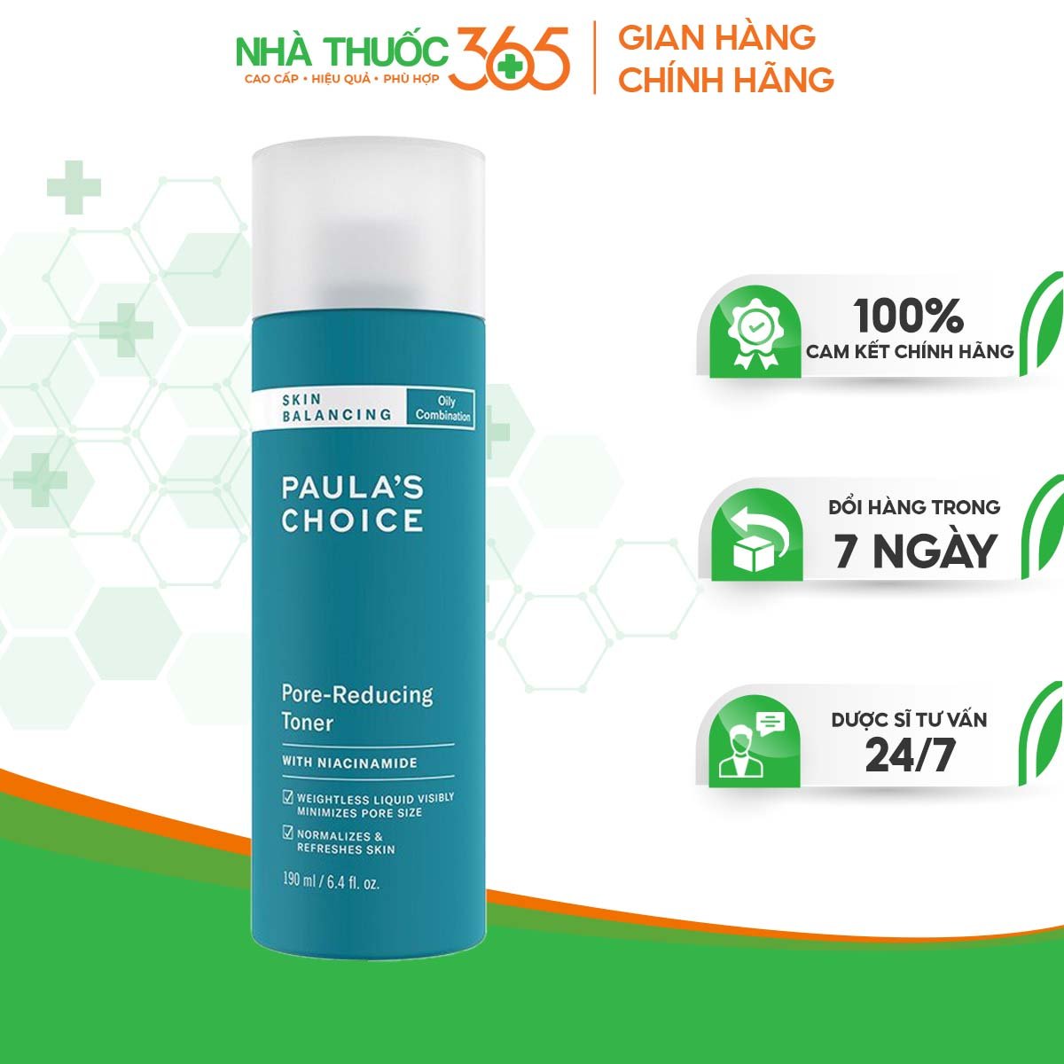 Nước hoa hồng Paula’s Choice Skin Balancing Pore Reducing Toner 190ml