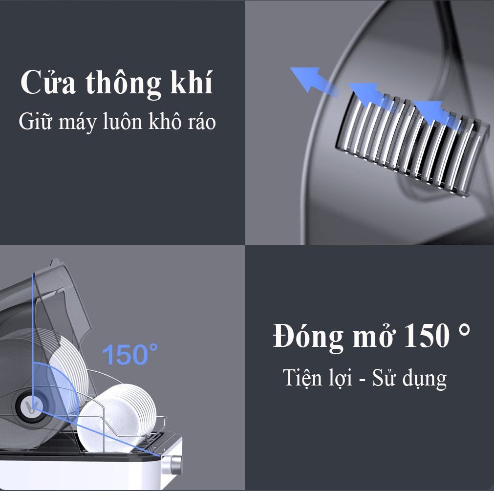 Máy Sấy Và Diệt Khuẩn Chén Đĩa Gia Đình Dung Tích Lớn 55 Lít Viomi Hàng Chính Hãng