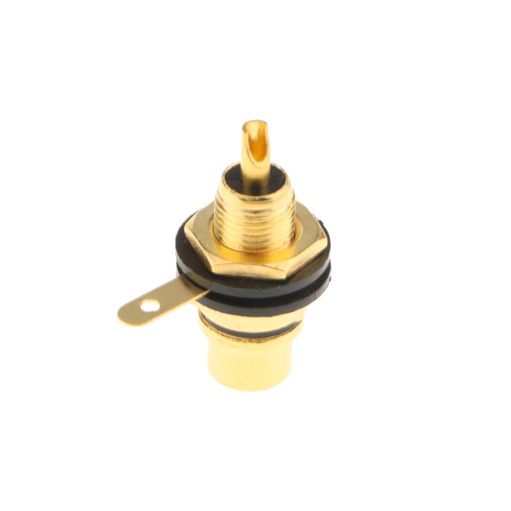 2Pcs RCA Jack Plug Socket Audio Video Female Cable Connectors Adapter -Black