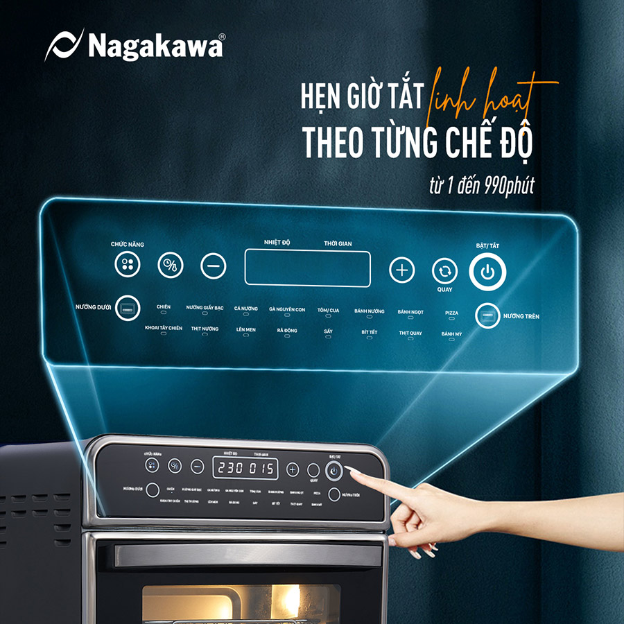 Nồi chiên không dầu Nagakawa NAG3308 (16 Lít) - Hàng chính hãng