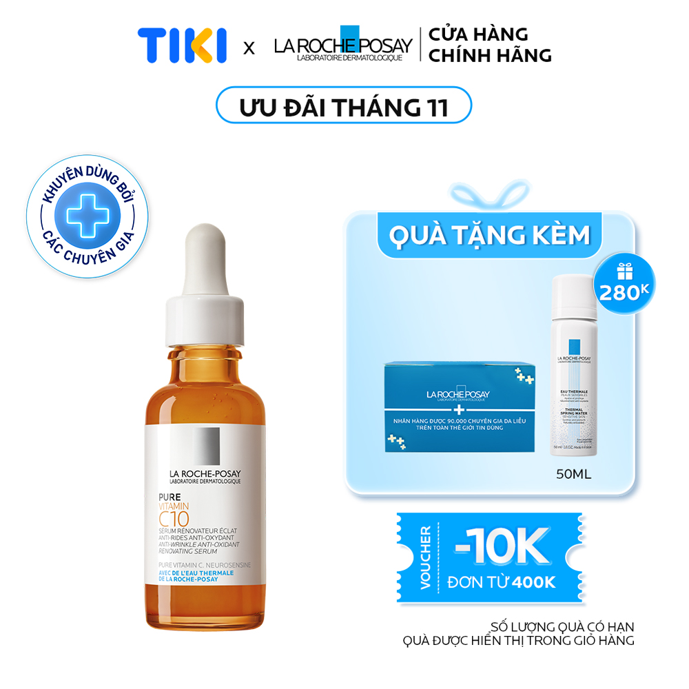 Dưỡng chất giúp cải thiện và làm sáng da La Roche Posay Pure Vitamin C10 Serum 30ml