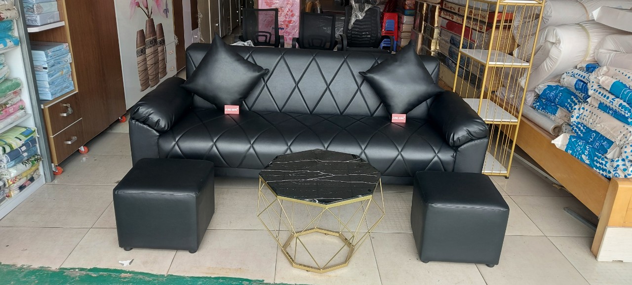 Sofa băng Japan Tundo 2m1 tặng 2 đôn, 2 gối và bàn trà Kim cương.