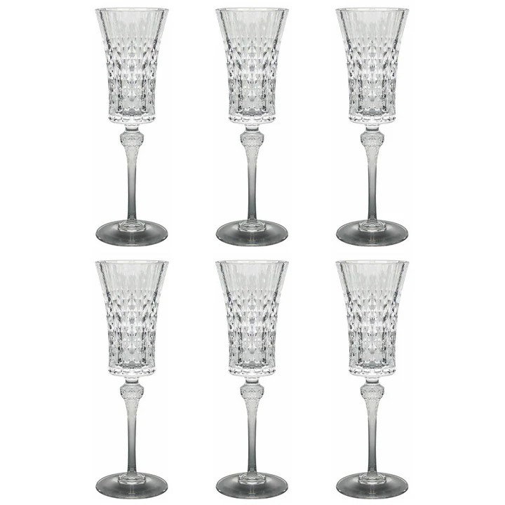 BỘ 6 LY CHAMPAGNE PHA LÊ PHÁP CRISTAL D'ARQUES LADY DIAMOND 150ML Hàng chính hãng