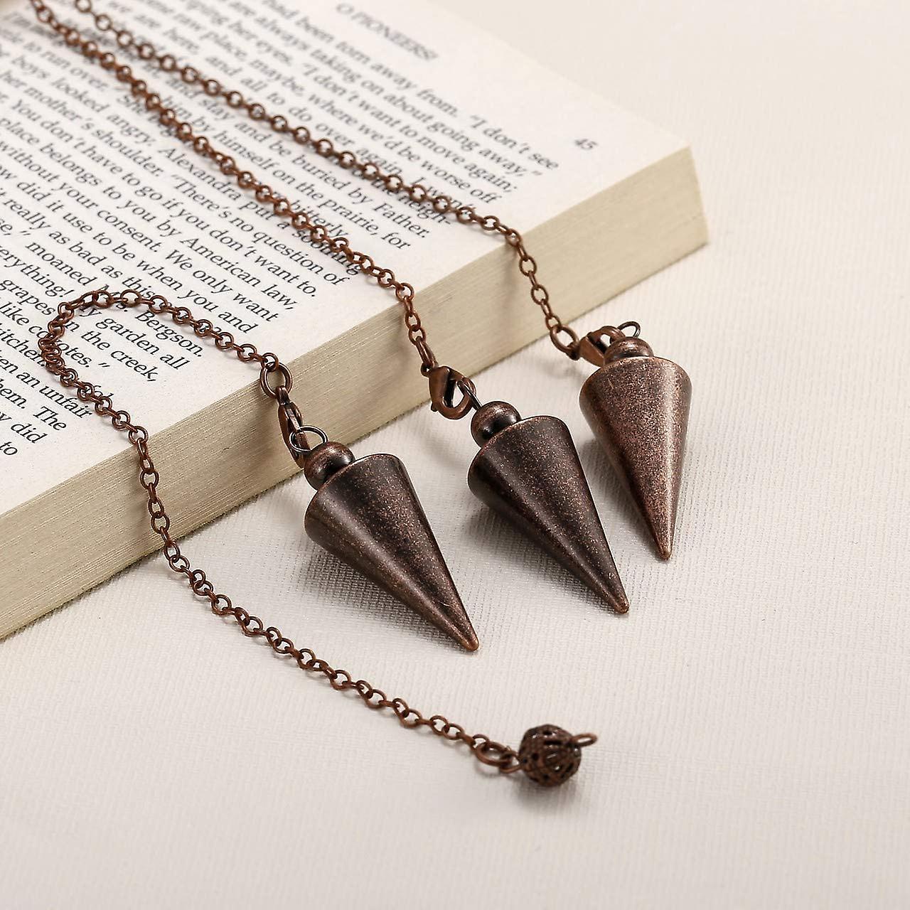 Con lắc điểm tâm linh bằng đồng kim loại để bói toán Chữa bệnh cảm xạ Wicca Cân bằng hình nón nhọn
