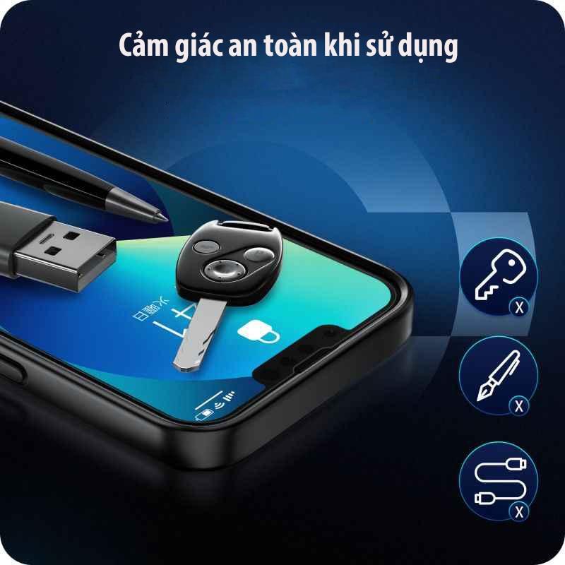 Kính cường lực GAERU Full viền cho iPhone XS 11 12 13 PRO PRO MAX kháng khuẩn cắt ánh sáng xanh bảo vệ mẳt