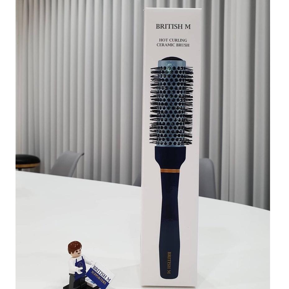 Lược tròn tạo kiểu tóc dành cho tóc ngắn BRITISH M Hot Curling Ceramic Brush 33mm