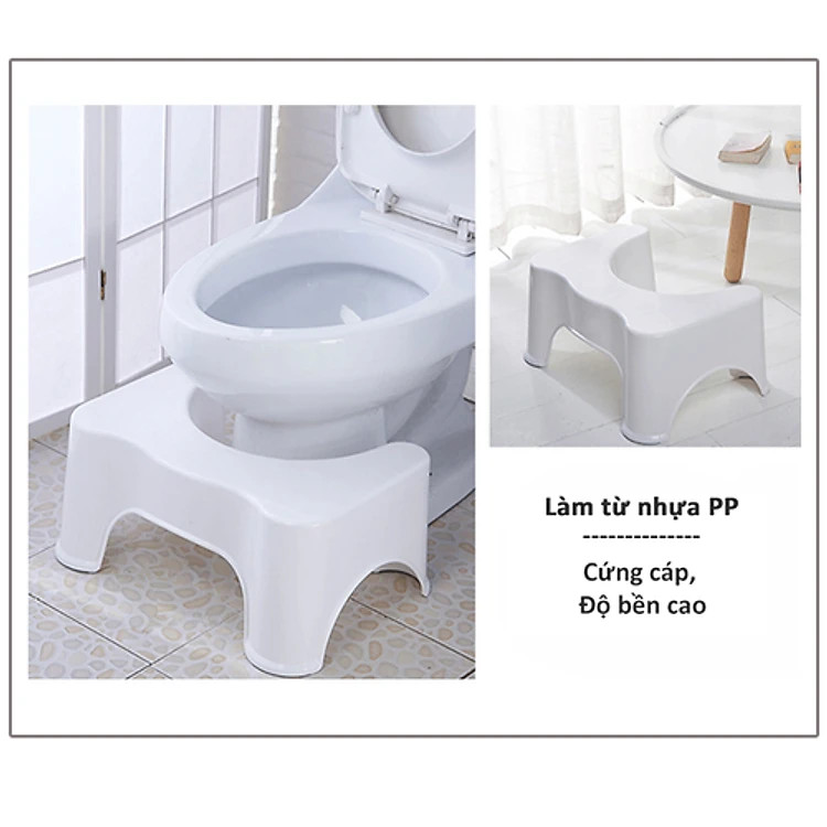 Ghế kê chân toilet, bồn cầu chống táo bón Việt Nhật , ghế kê chân đi vệ sinh cho bé siêu bền tiện dụng tặng kèm 3 khăn lau grofa- Hàng chính hãng