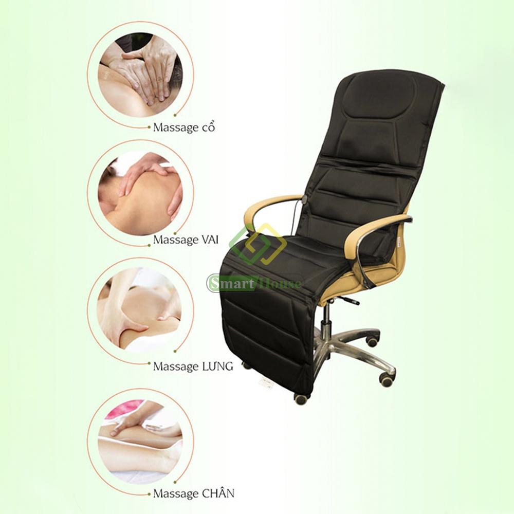 Nệm Massage Toàn Thân Bella MK93, Massage Nhiệt Hồng Ngoại, Làm Ấm Nhẹ Nhàng, Masssage Toàn Thân - Hàng Chính Hãng