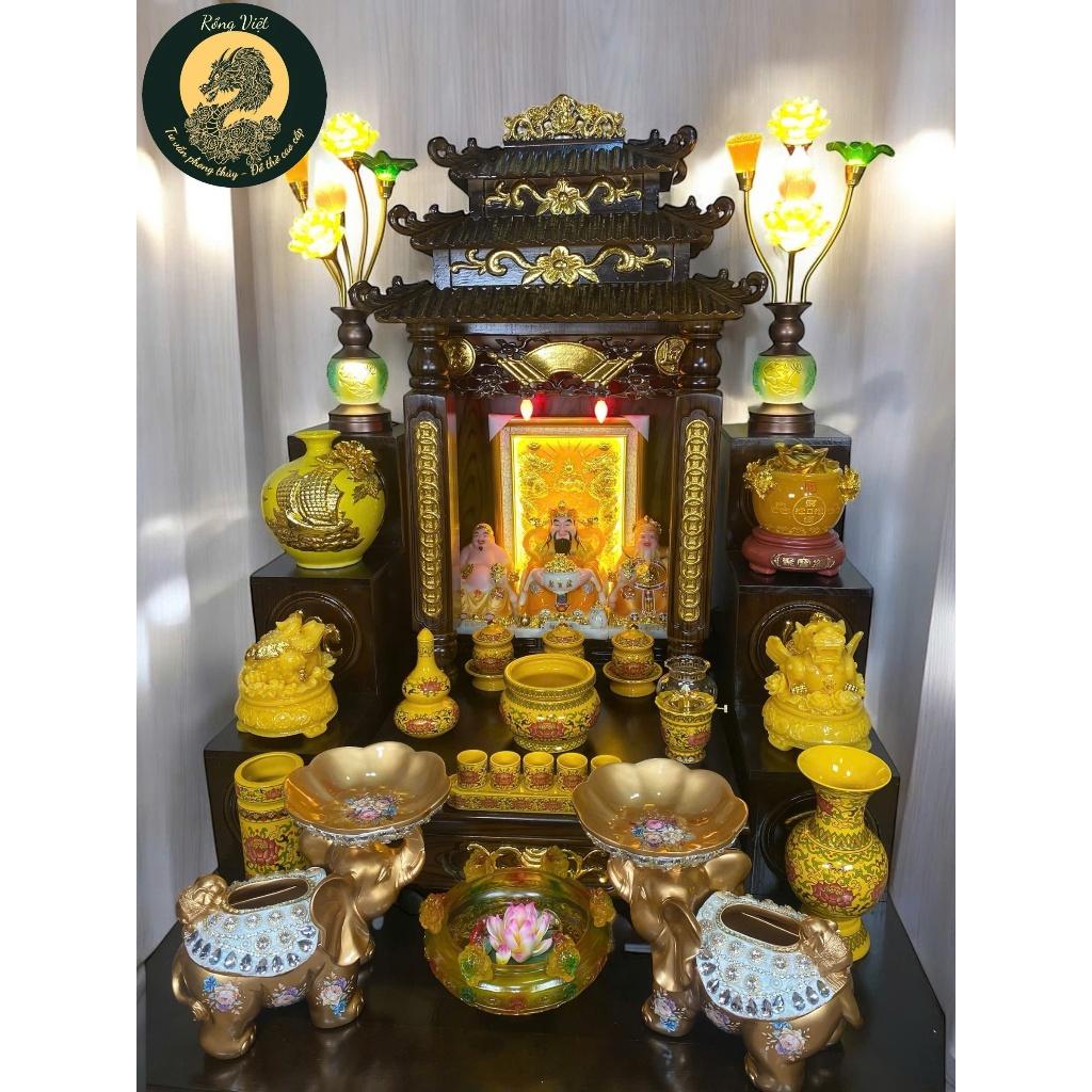 {RV} Sét ban thần tài 56 mái chùa RỒNG VIỆT, combo ban thần tài cao cấp , đầy đủ cho gia chủ
