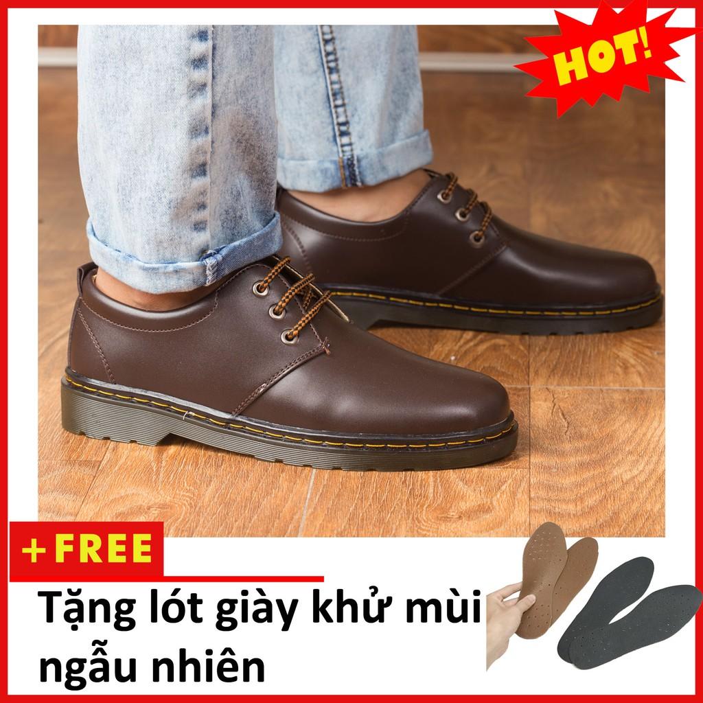 Giày Boot Nam Cổ Ngắn Màu Nâu Da Trơn Cực Đẹp Và Phong Cách Để Khâu Chắc Chắn - M353-NAU(L)- Tặng Kèm Lót Da