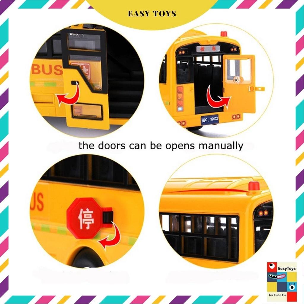 Đồ Chơi Ô Tô Xe Buýt School Bus Cho Trẻ Em Mở Các Cửa, Có Đèn, Âm Thanh