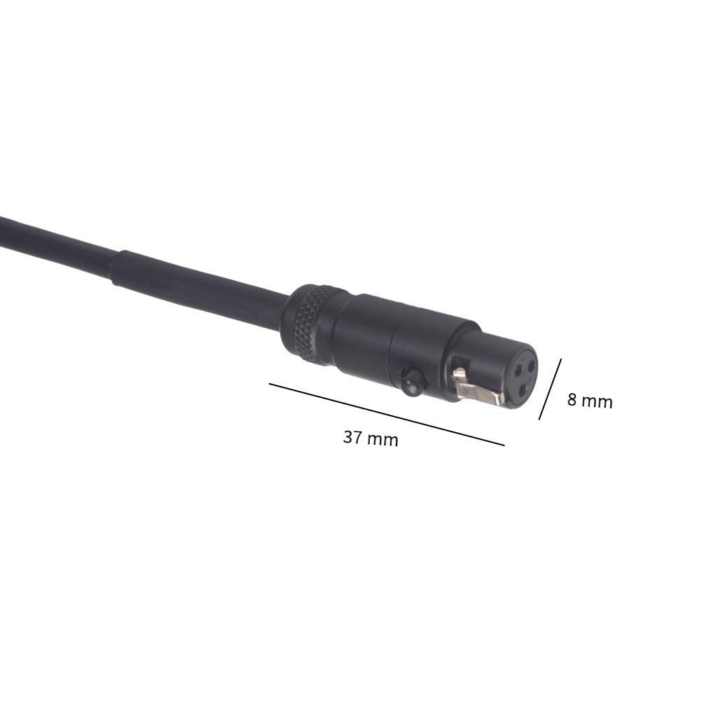 Phong cách mới nhất toàn bộ vỏ bằng đồng mạ điện màu đen cáp TPE đôi được bảo vệ mini Cáp âm thanh ba lõi Mini xlr từ nam sang nữ của Canon