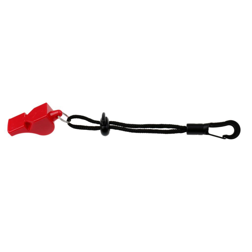 2-5pack Emergency Whistle with Clip On Lanyard for Outdoor Kayak Boat Safety Red