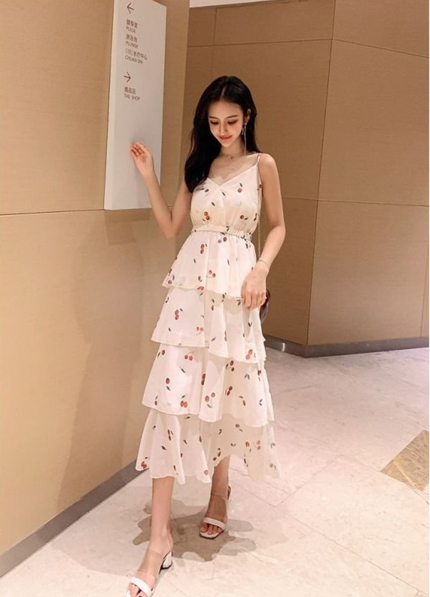 Đầm Maxi Tầng 2 Dây chất đẹp,đi chơi,hoặc đi biển nhé Nàng
