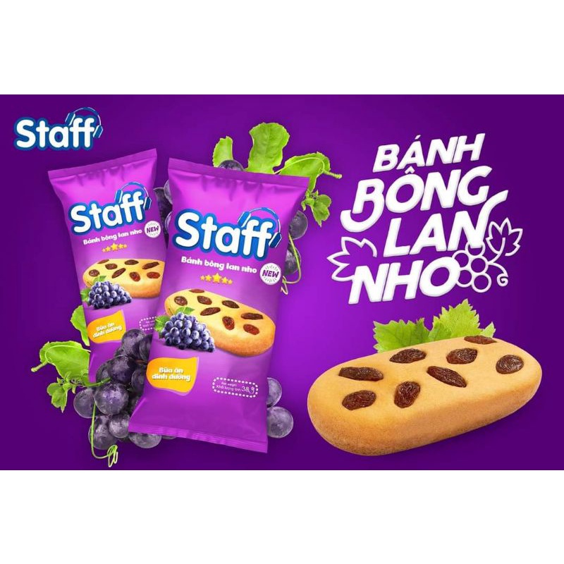 [DATE MỚI] Combo 5 bánh staff bông lan nho 38gr