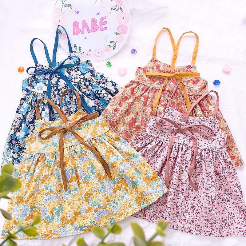 (9-20kg) Váy bé gái hai dây hoa nhí QATE732 - đầm bé gái siêu mát