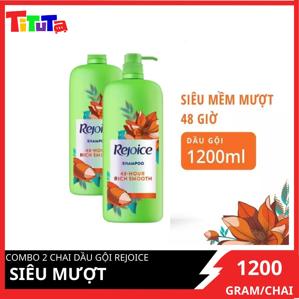 Combo 2 Dầu Gội REJOICE Siêu Mượt 1200g