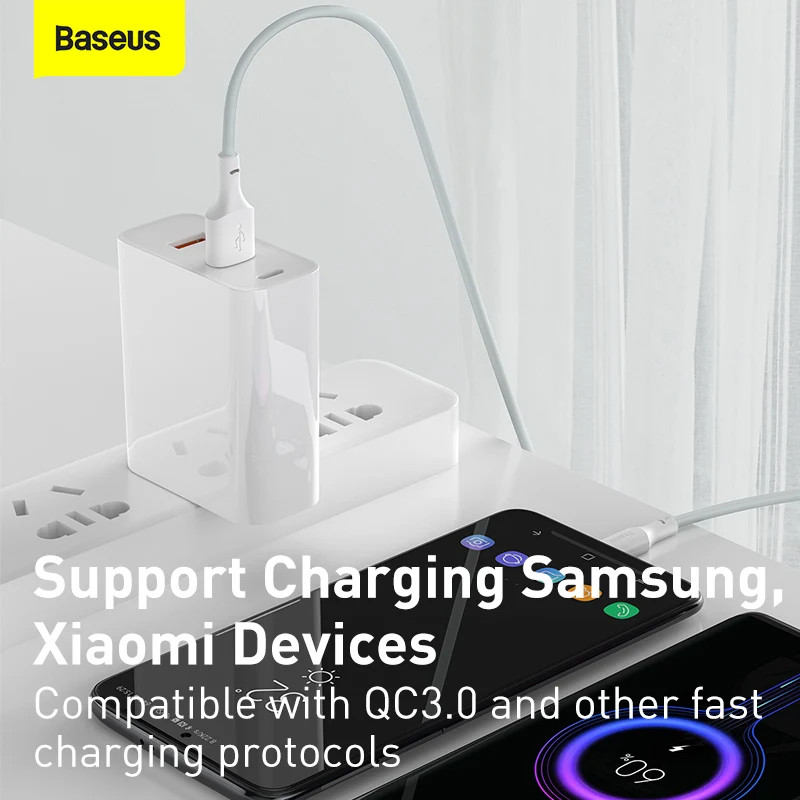 Bộ cáp sạc nhanh và truyền dữ liệu Baseus Simple Wisdom USB to Type-C 5A - Hàng Chính Hãng