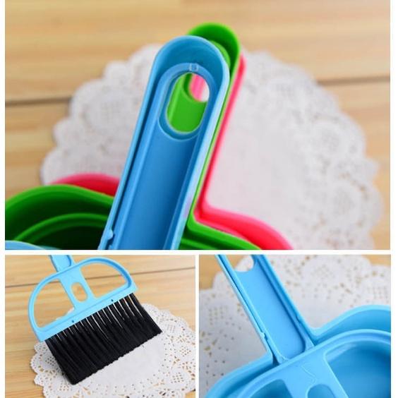BỘ CHỔI QUÉT BỤI BÀN PHÍM MÁY TÍNH VÀ KI HỐT RÁC MINI CÓ LỖ TREO TIỆN DỤNG ĐA NĂNG